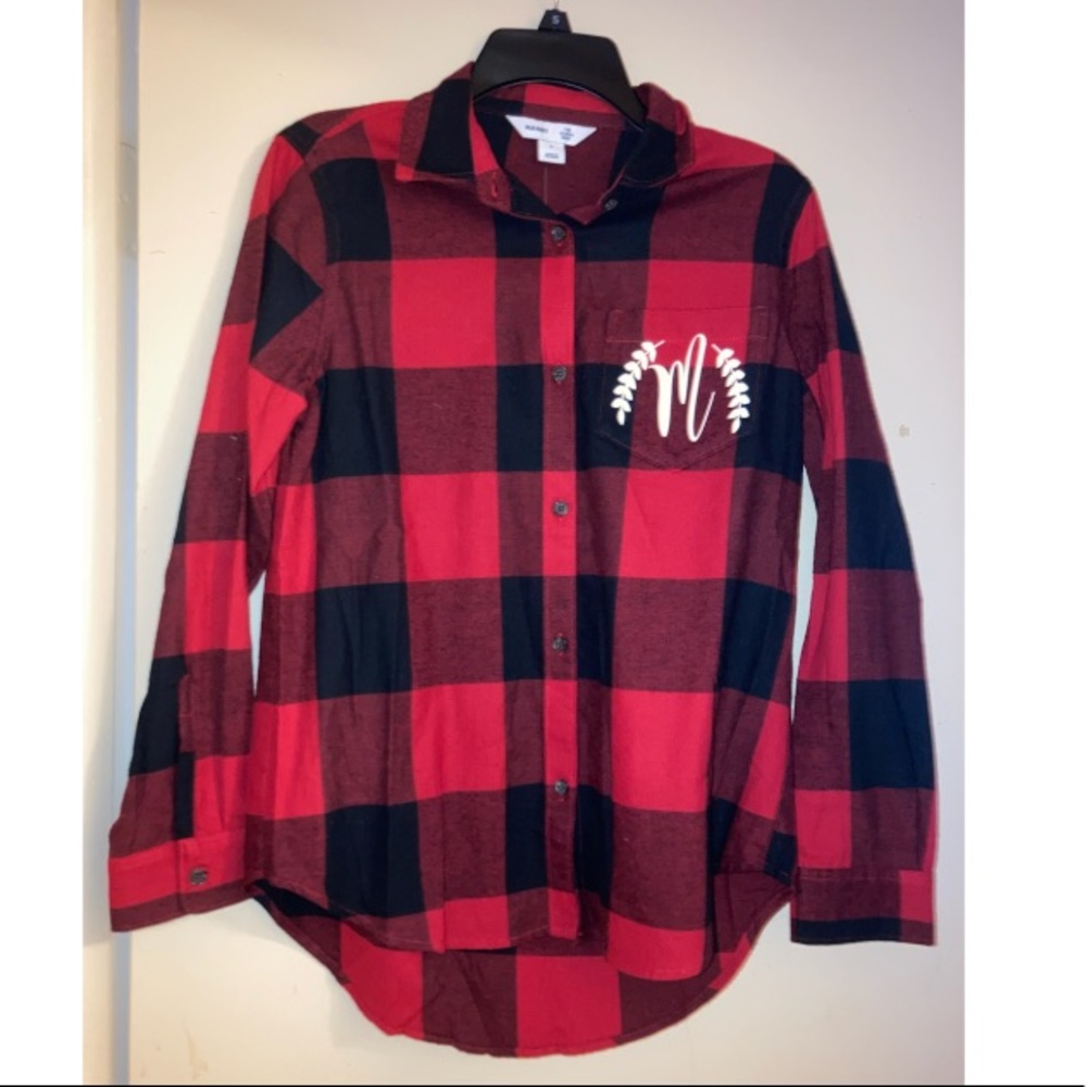 M Monogrammed Plaid Shirt